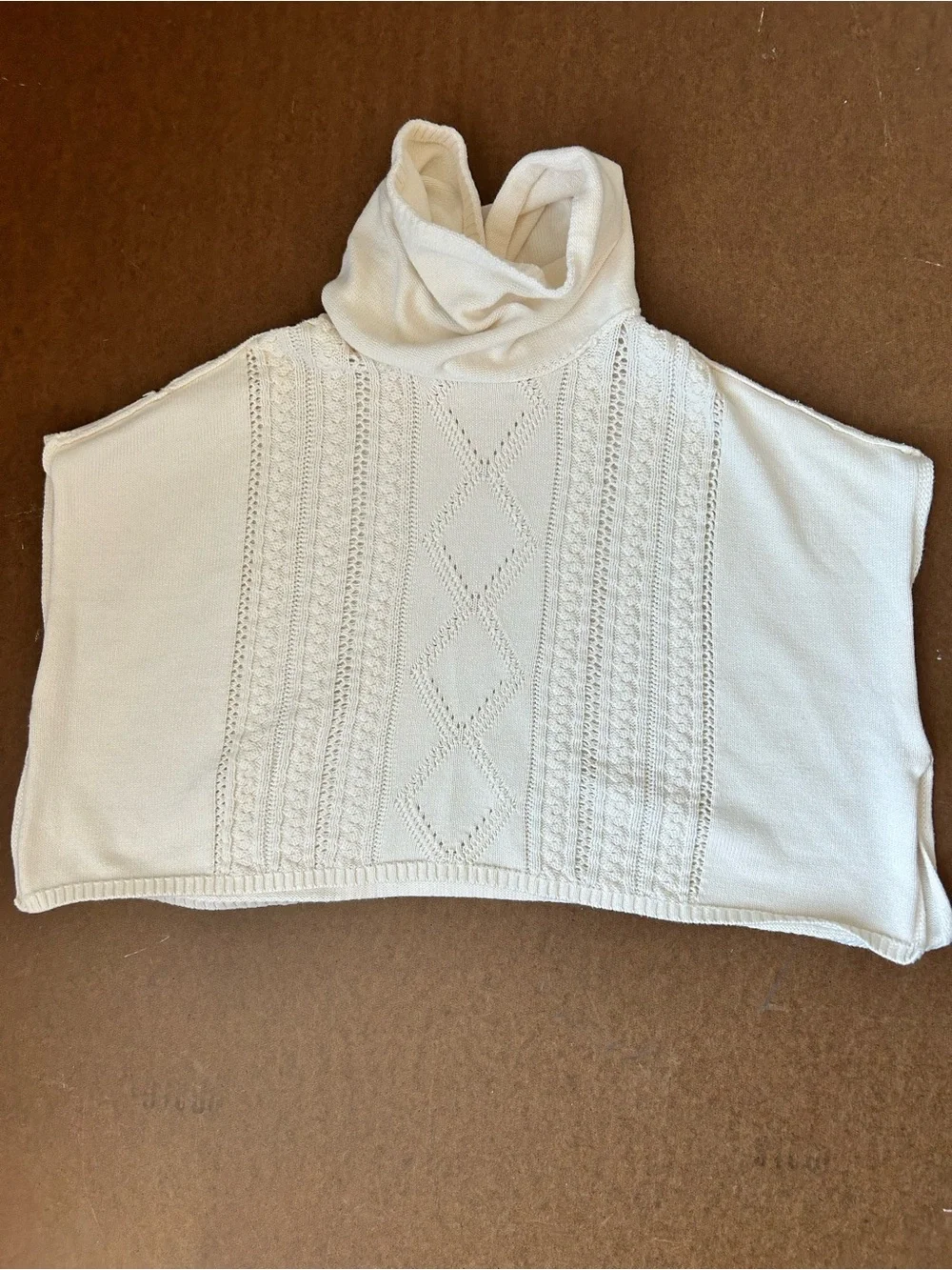 GAP Cream Cable Knit Sweater Poncho